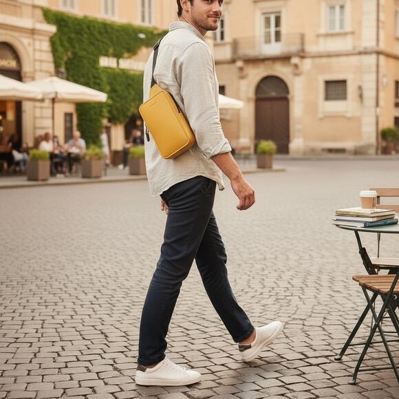 Coach Sullivan Pack in Honeycomb Yellow Leather CP207